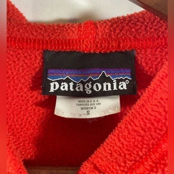 Patagonia Fleece Womens Long Sleeve Hoodie Outdoor Orange Size Small - Picture 3 of 7